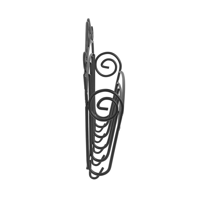 Spectrum Diversified Scroll Hooks Mount Entryway Mail & Keys  Wall Letter Holder for Home & Office Organization  Black - Image 4